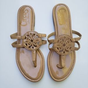 Sam Edelman Circus Sandals Slip On Nude Tan Flips‎ Flops Thong Shoes 10